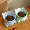 Japanese Style Ceramic Anti-Tip Double Pet Food Bowl