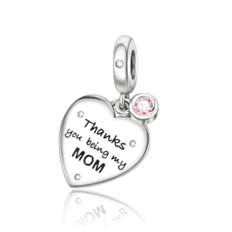 Sparkling Birthstone Charms Copper Heart Key Birthday Pendant Fit Original Necklace Bracelet Women Jewelry Diy Gift