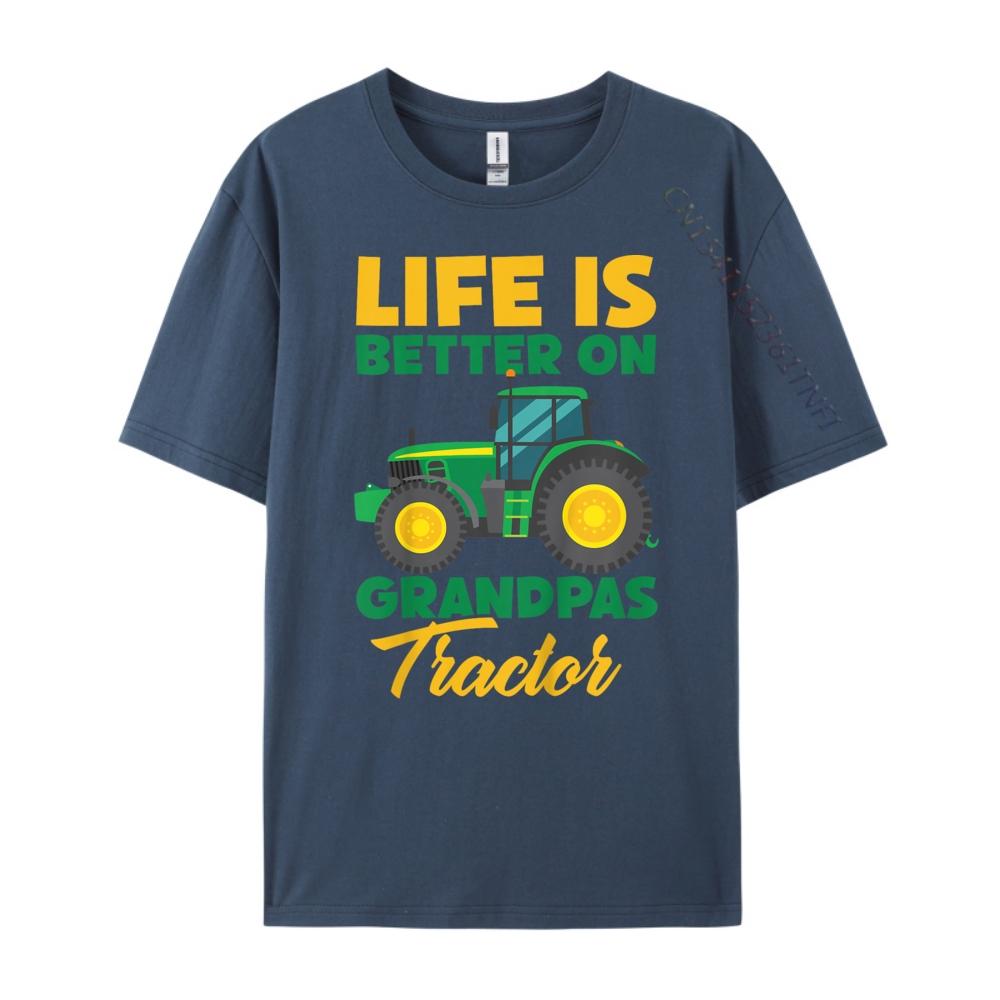 

Kids Young Farmer Funny Tractor Boy On Grandpas Tractor Mens Shirts Graphic Tee Mens Clothes Classic 4XL