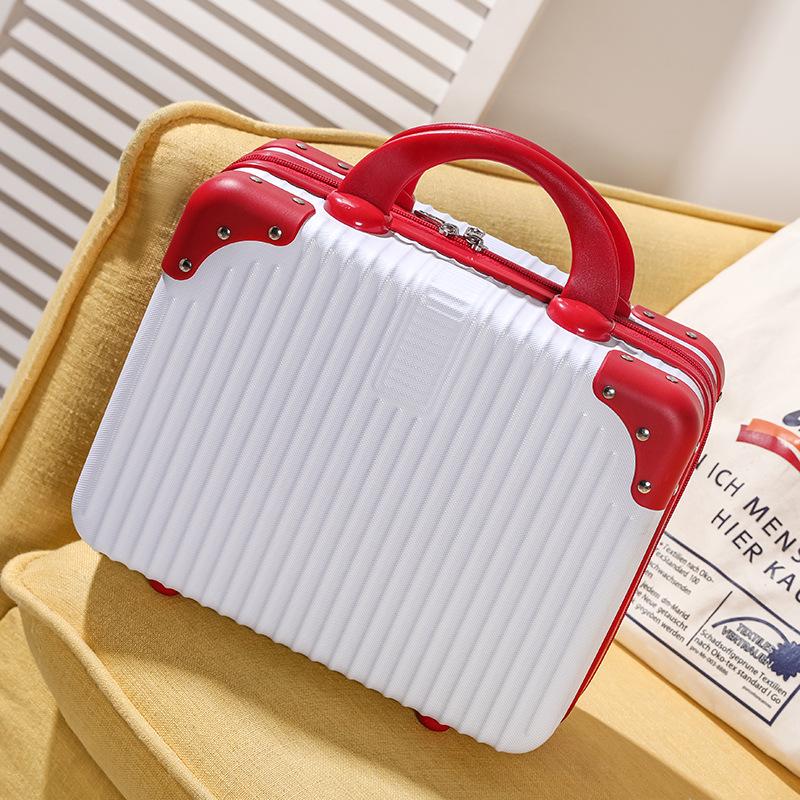 Damen 14-Zoll Minzgrüner Make-up-Koffer: Stilvolles kleines Reisegepäck & Souvenirbox
