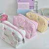 Student School Supplies Cute Bow Cosmetic Bag Female Large Capacity Pencil Bag Office Stationery Storage Bags