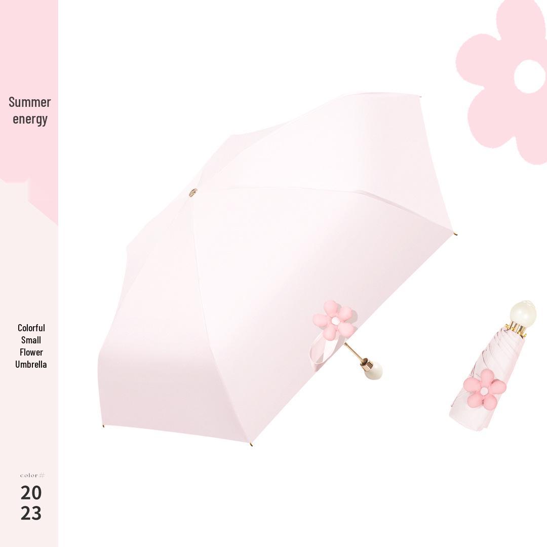 

Компактный зонт от солнца в форме цветочного бутона для женщин - Двойного назначения для солнечных и дождливых дней, Портативный с функциями защиты от УФ-лучей и солнца Mini Five-Fold Umbrella Series