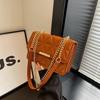 Women's Simple Texture Rhombus Embroidery Pleated Handbag 2026 Autumn New Temperament Single Shoulder Crossbody Bag