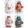 Christmas Kitchen Hot Oven Mitts Apron Set Anti-Hot Microwave Gloves Pad Insulation Mat Christmas Decoration Cooking Baking Tool