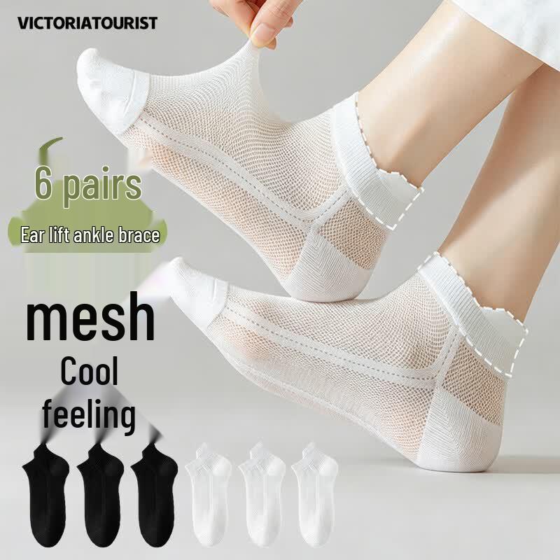 VICTORIATOURIST Women s Low-Cut Breathable Sports Socks (6 Pairs) One Size (EU 35-39)
