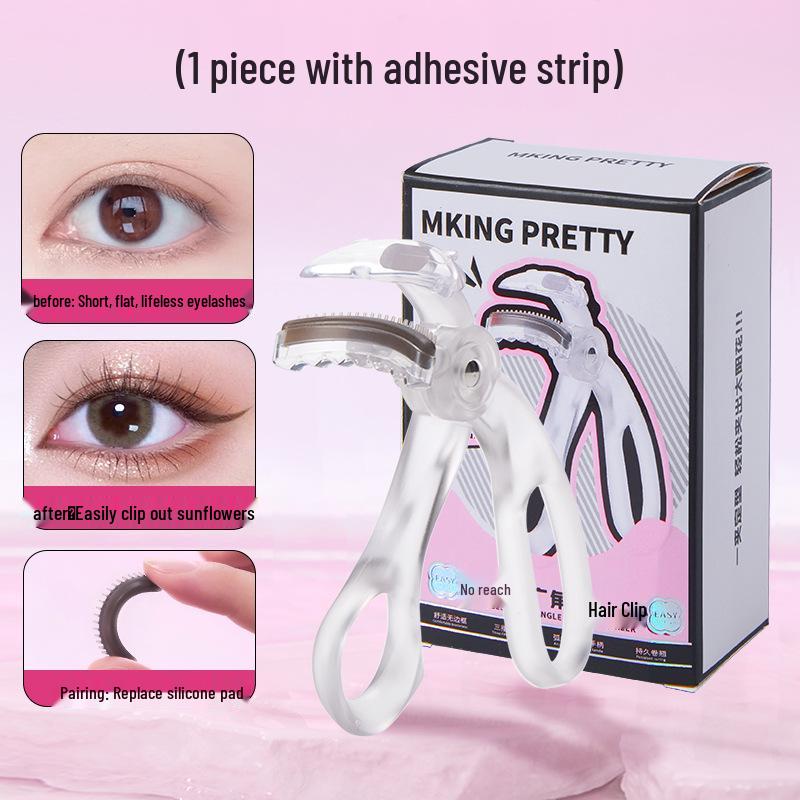 

MKING Pretty Wide-Angle Eyelash Curler with Comb Teeth - Long-Lasting Natural Curl, Sunflower Style for Women