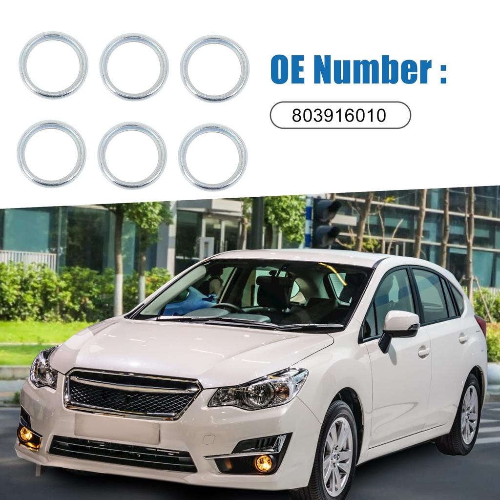A ABSOPRO Drain Washer Drain Bolt Gasket Change Fits 803916010 M16 Subaru Impreza Fits 2012-2018 Set of 6