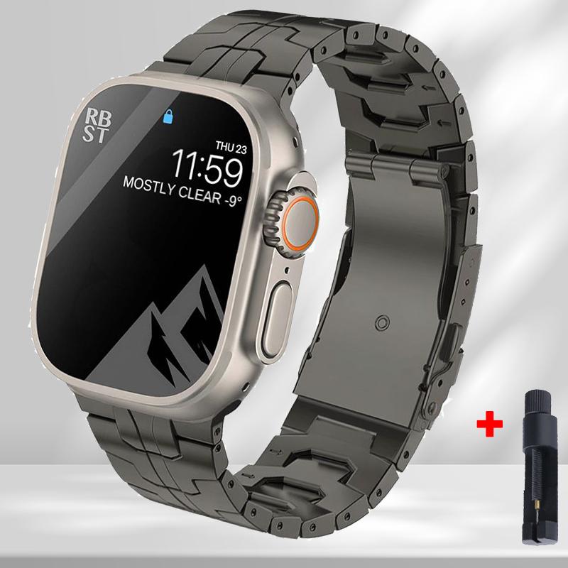 Stainless Steel Strap for Apple Watch Ultra 49mm 7 8 45mm 44mm Man Metal Link Bracelet iWatch Band 6 5 4 SE 3 42mm 41mm 40mm