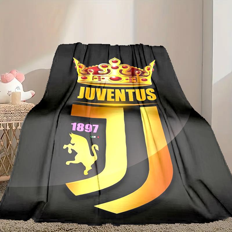 Juventus Football Club Pattern Blanket, Cozy Blanket for All-Season Comfort On Sofas, Beds, Office, Car, Camping and Travel