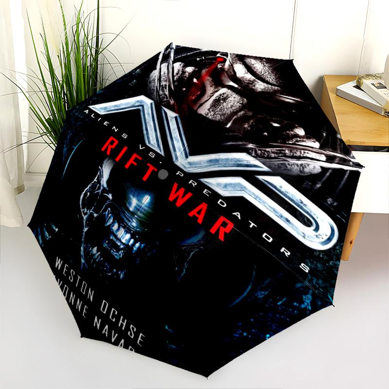 Ufo Hovers Above Predator Throne Folding Umbrella 8 Paraphenoid Bones Suitable For All Seasons Travel Three Folds Umbrella