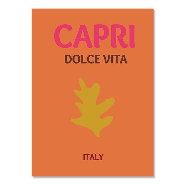 Preppy Colorful Travel Prints Miami Bondi Palm Lbiza Capri Amalfi Poster Nordic Canvas Painting Retro Gallery Wall Beach Art Set