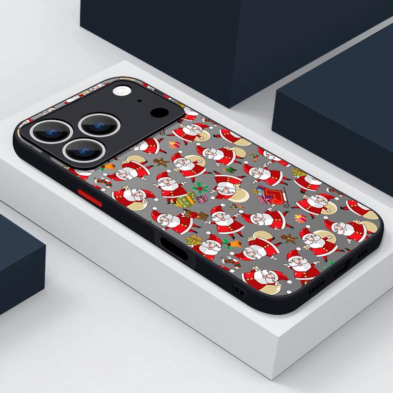 For iPhone 17 Pro Max Case Christmas Elk Snowman Hybrid TPU+PC Cover For iPhone 13 15 14 12 11 17 Air Funda iPhone 16 Pro Max