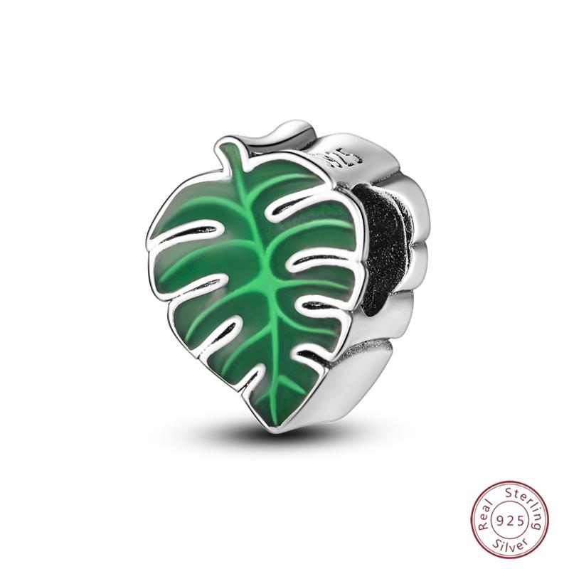 Copper Beaded Four Leaf Clover Lucky Shiny Zirconia For Original 3Mm Bracelet Women Fine Jewelry