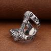 Classic Vintage Viking Thors Hammer Ring For Men Stainless Steel Nordic Odin Rune Rings Fashion Amulet Jewelry Gift