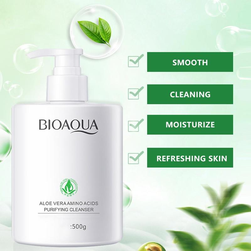 Aloe Vera & Centella Asiatica Mild Rengöringsskum, Återfuktande & Fuktgivande Formula med Hyaluronsyra och Aminosyraextrakt Ansiktsrengöring