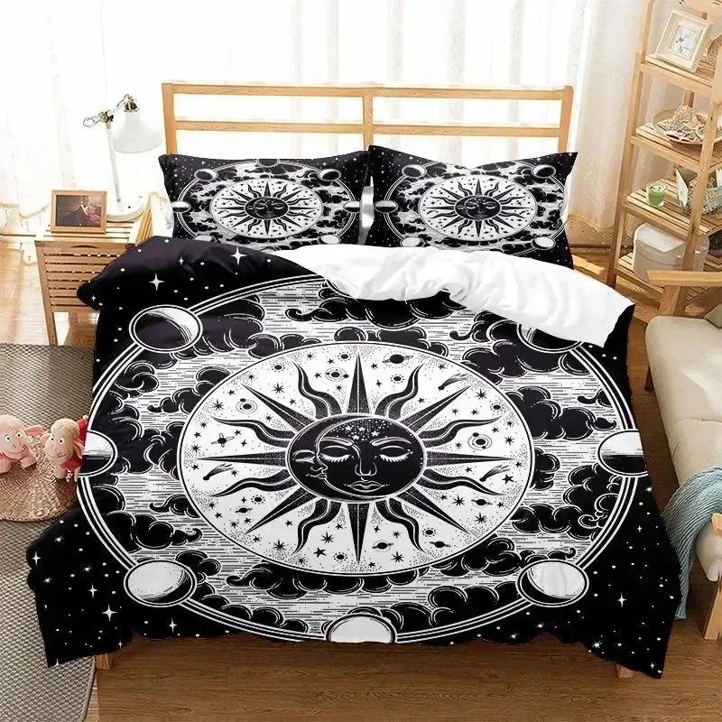 Sun And Moon Twelve Constellations Zodiac Bedding Set Bedroom Soft Modern Bedspreads Comefortable Duvet Cover Quilt Pillowcase