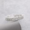 3-Layer Rhinestone Open Bangle Alloy Bracelet for Women Stylish Jewelry