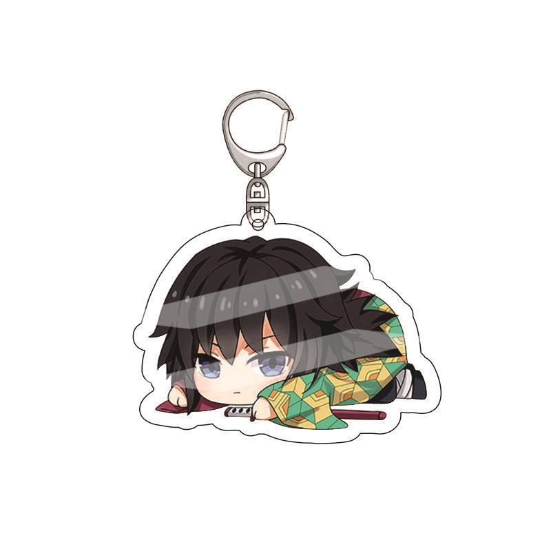 Anime Acrylic Keychain Pendant Demon Slayer Kimetsu No Yaiba Accessories Creative Ornament Hanging Charm Gift For Fans Cosplay Carry Mini Lightweight