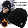 Thick Knitted Woolen Hat for Men Keep Warm Breathable Winter Cap Elderly Warmth Ear Protection Grandpa Dad Style Fleece Lined