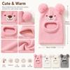 Cartoon Bear Kids Winter Hat Double Pom Poms Bear Headscarves  Winter Wear