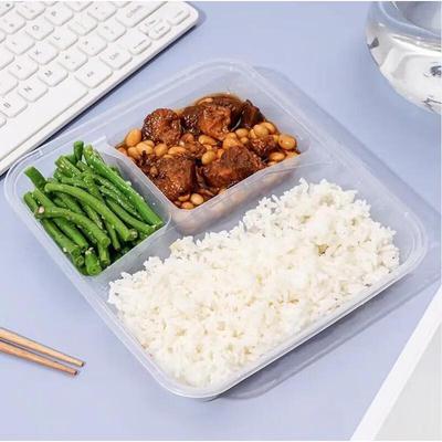 JingJingRS 1000ml 3-Fächer Einweg-Mittagessenbox-Sets