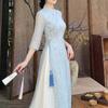 Women's Zen-Inspired Mid-Length Hanfu Qipao Dress for Spring/Summer