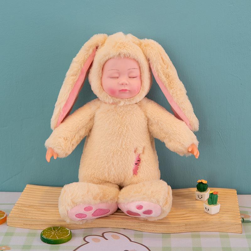 Kids Lifelike Reborn Baby Dolls Soft Body Plush Rabbit Toy Stuffed Newborn Dolls Sleeping Girl Dolls Easter Toy Appease Toys