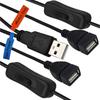 USB 2.0 Y Splitter Adapter Cord Wire With 2 Female Port And Switching Controller Button For Device Power Management
