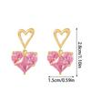 Fashionable Zircon Heart Earrings Crafted from Sturdy Alloy Materials for Everyday Elegant and Uniaue Styles Wear