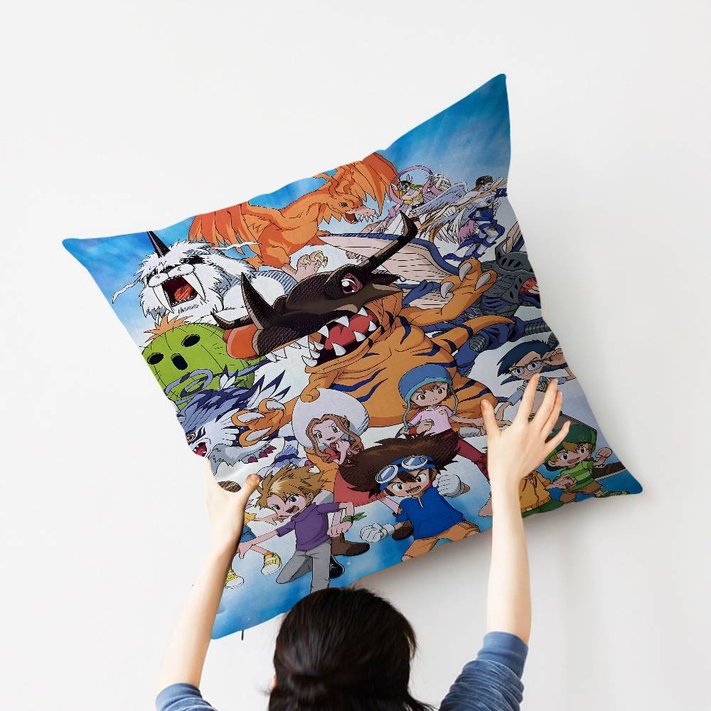 Anime D-Digimon A-Adventure Cushion Cover Inches Farmhouse Decor Home Throw Pillow Covers For Couch Decorations