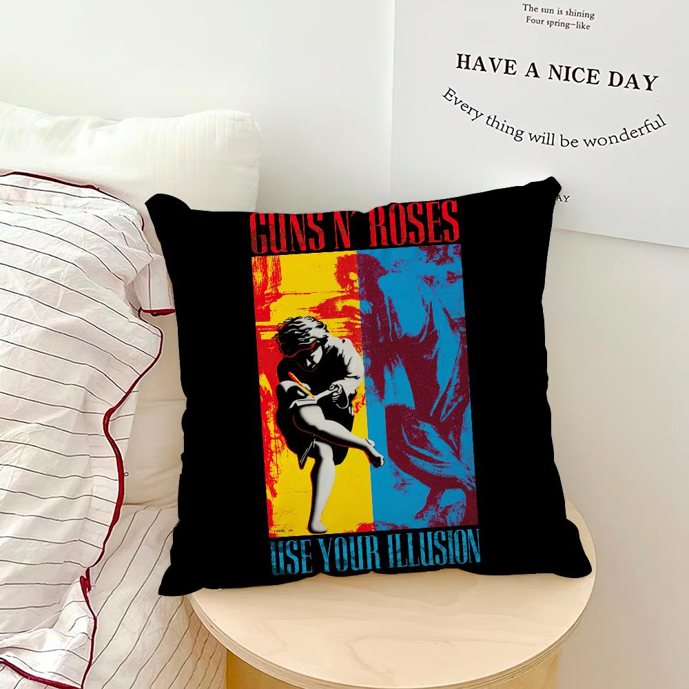 G-Guns N Roses Use Your Illusion I Pillow Case Sofa Living Room Bedroom Headboard Backrest Cushion Square Cushion Nap Time
