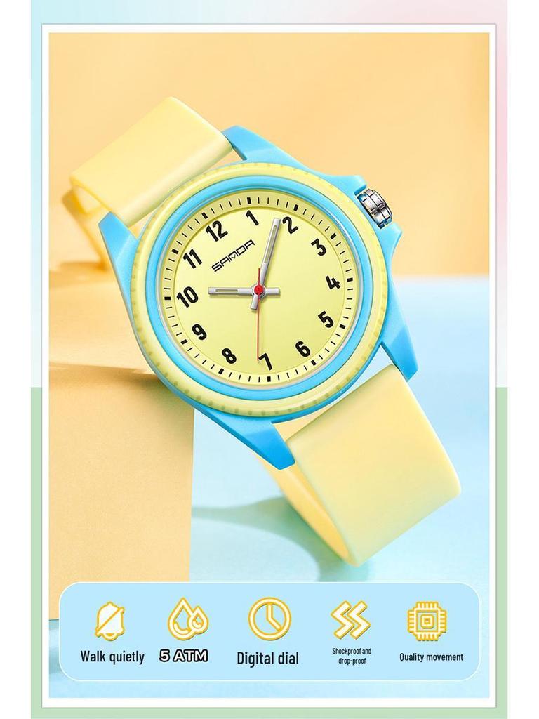 Sanda Unisex Waterproof Quartz Watch for Students - Simple, Versatile Design for School and Exams