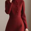 Elegant Mid-Length Autumn/Winter Retro Dress for Women