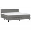 VidaXL Divan Bed with Mattress Dark Grey 160x200cm Fabric - Model 3139906