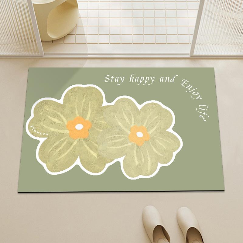 Blumenförmige Bodenmatte, rutschfeste und saugfähige Matte für den Badezimmereingang, Toilette, weiches Kissen, Badezimmer-Fußmatte