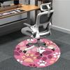 1pc Paw Prints Office Round Area Rug, Indoor Mat Suitable For Office, Under Office Chairs Bedroom Living Room Home Decor, Room Deco