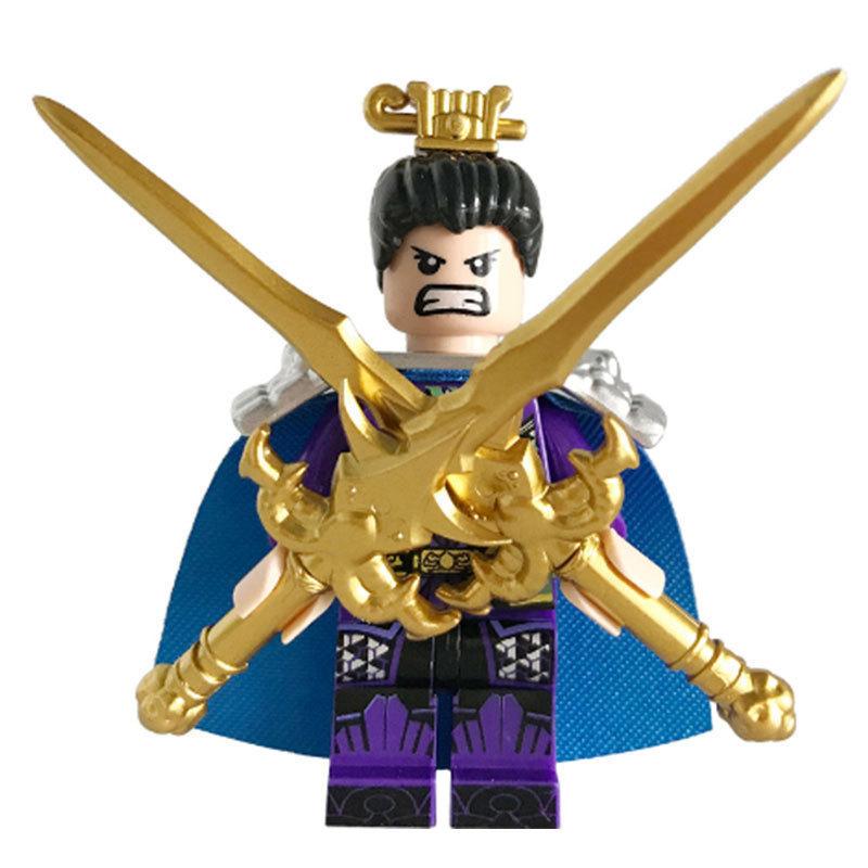 Three-Person Series Zhao Yun Guan Yu Zhang Fei Lu Bu General Soldier Figure Children Assembling Building Block Villain Accessories