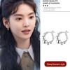 2025 New High-End 925 Sterling Silver Round Ball Stud Earrings with Ear Cuff - Women's Niche Design Jewelry