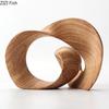Imitation Wood Sculpture Ribbon Ornaments Desk Decoration Twisted Ring Creative Geometric Resin Sculpture Room Aesthetic Decor