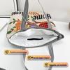 Damen Canvas Pendlertasche mit großem Fassungsvermögen und Cartoon-Druck - Eltern- und Babystaufach mit Reißverschluss