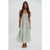 Women Sexy Loose Striped Suspender High Waist Slimming Commuting Midi Dress
