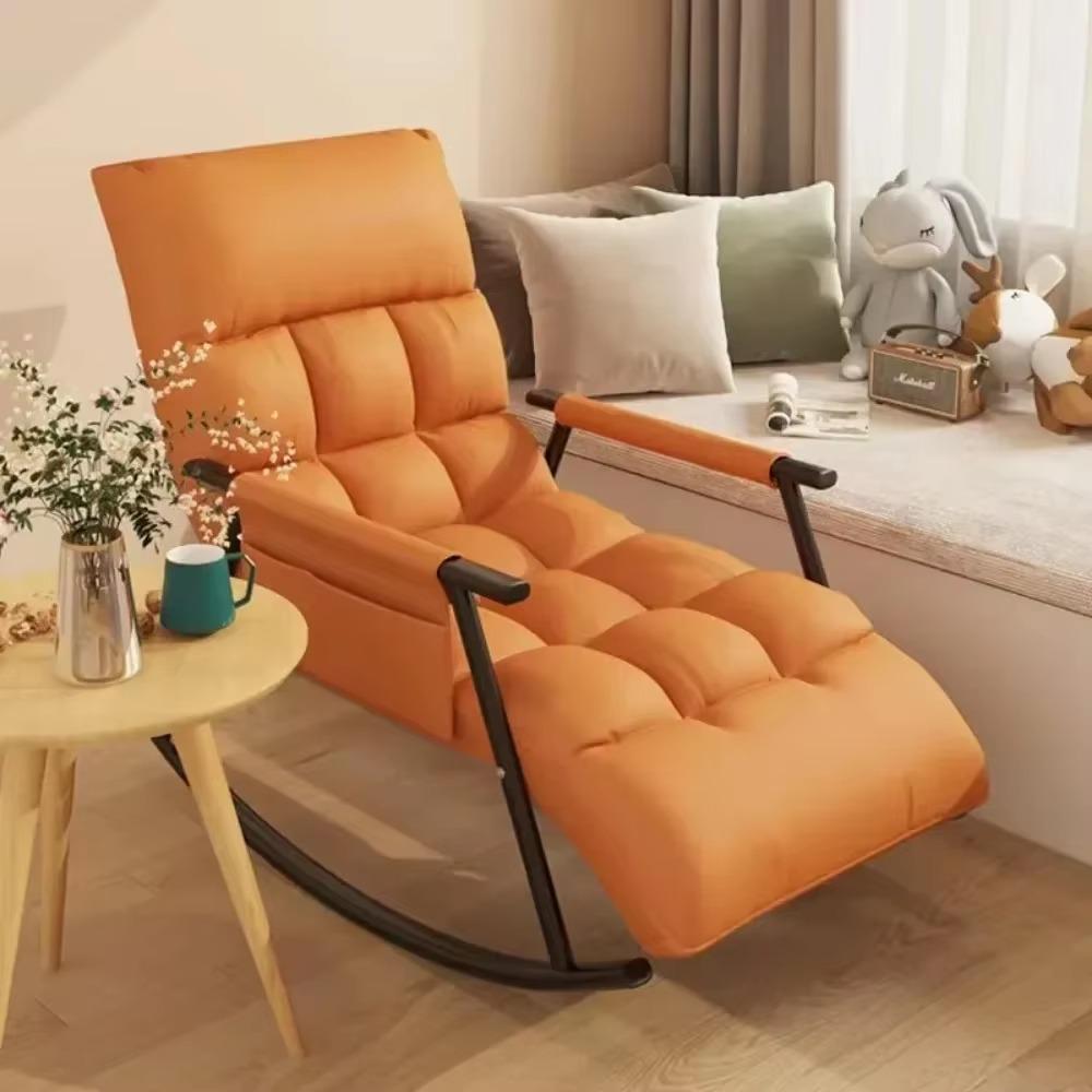 Lazy Rocking Chair 5 Angle Adjustment Triangular Reinforcement Support Leisure Nap Lounge Chairs with Mute Strip Sofa Chairs