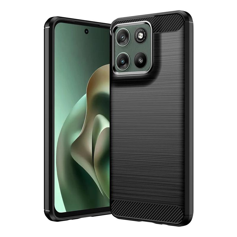 Pour Coque Motorola Moto G77 Power Coque Pour Moto G77 Power Anti-choc Silicone Fibre de Carbone Arrière Coque Pour Moto G77 Power Coque noir