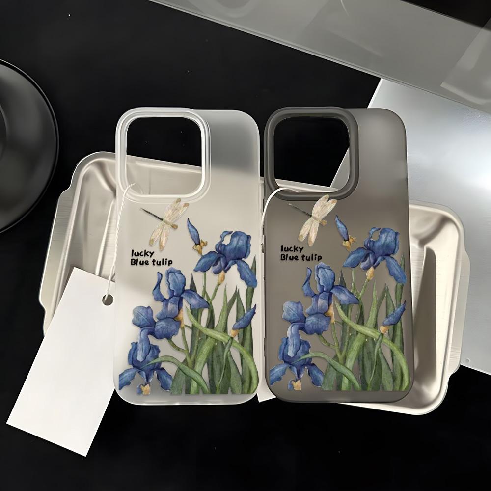 Mobile Phone Cases for iPhone 11 13 15 Pro Max 12 14 Pro Max Case iPhone 16 15 Plus 13 Pro 12 Mini 13 Mini Frosted Texture Painted Cartoon Flowers