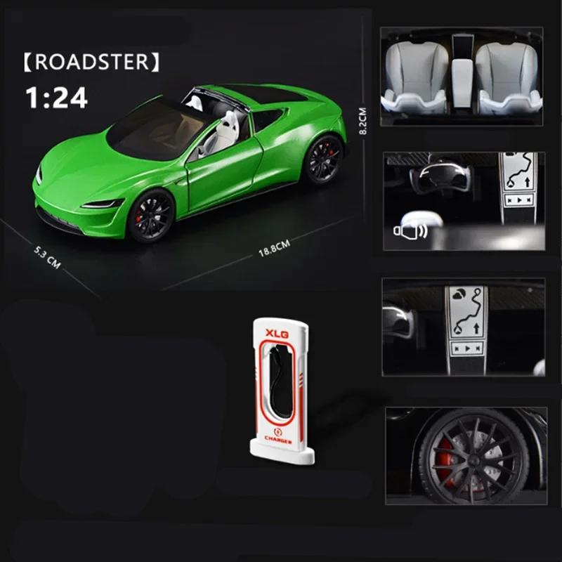 1:24 Roadster Voiture Jouet en Alliage Son Lumière Jouet Enfant Objet de Collection Cadeau d'Anniversaire