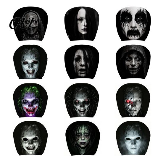 Car Headrest Cover Universal Cover, Scary Face Protective Seat Protector Accessory for Holiday Most Vehicles, Easy to Install Automotive Interior