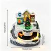 Luminous Christmas Snow Scene Train Ornament with Rotating Cabin Music Box