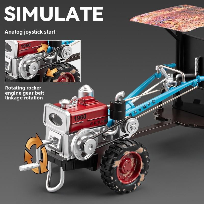 Alloy Classic Retro Tractor Model Toy For Children With Sound And Light Function