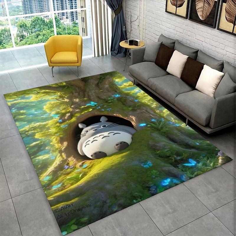 Classic T-Totoro Cartoon Cute Carpet Rug for Playroom Bedroom Living Room Sofa Home Decor,kid Area Rug Non-slip Floor Mat Gift