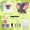 Crochet Amigurumi Kit Elephant Stuffed Animal Knitting Handmade Set Yarn Needlework Beginners Children Adults Crochet Amigurumi Needle Cotton With